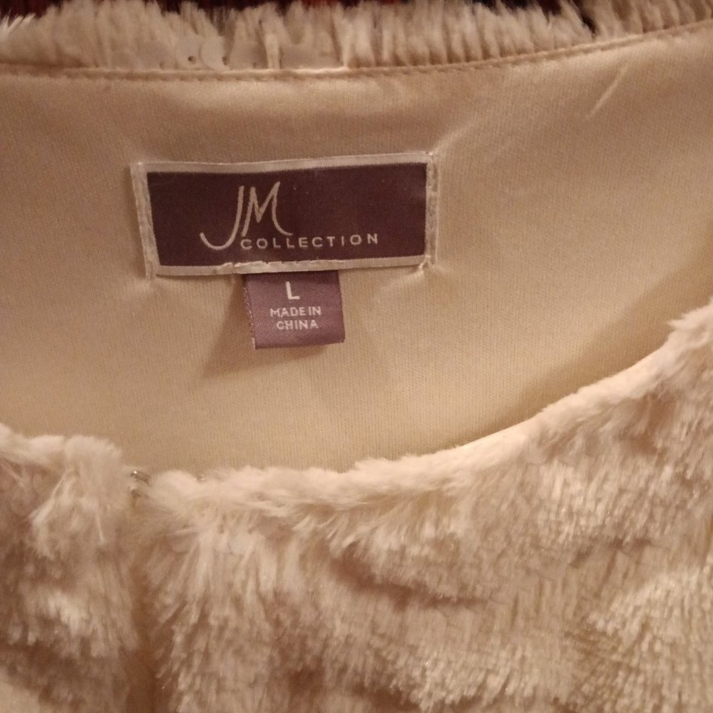 JM Collection Rose Sequined Jacket - Picture 2 of 4